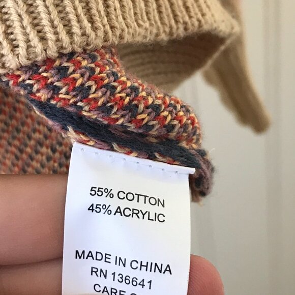 Cotton & Rye geometric boho soft cozy sweater size M - Picture 5 of 5